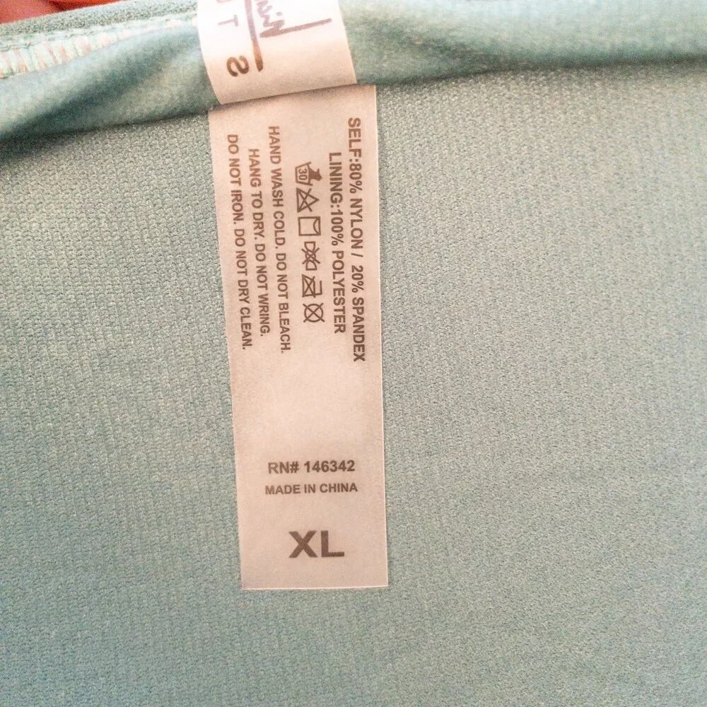 Nicole Miller Teal Green Ruched One-Piece Swimsuit - Picture 4 of 4